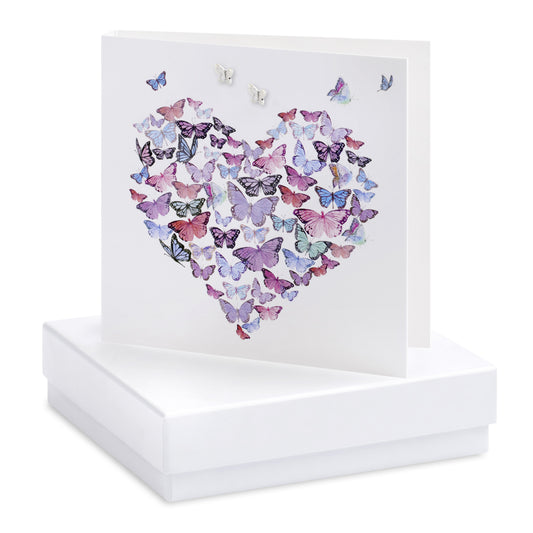 Boxed Butterfly Heart Earring Card