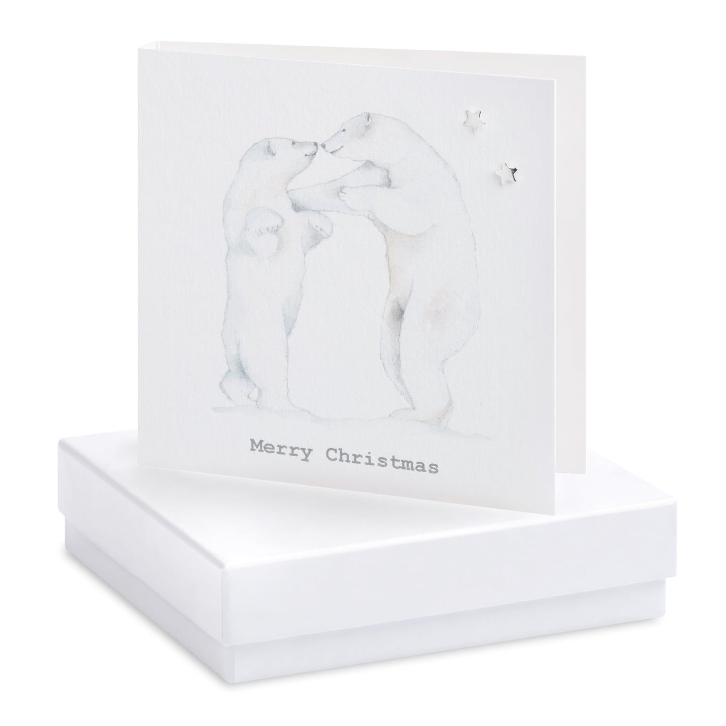 Boxed Christmas Polar Bear Earring Card