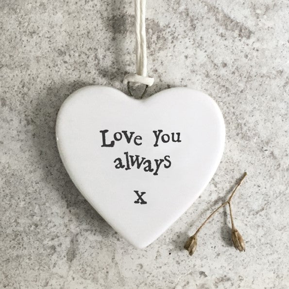 Small Porcelain heart.  'Love you always'