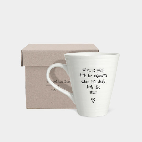 Porcelain mug-When it rains look for rainbows