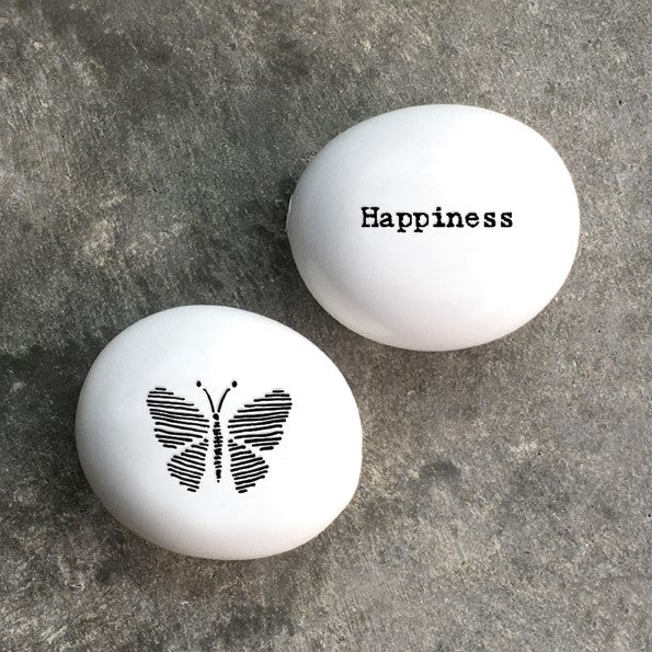 Porcelain pebble-Butterfly-Happiness