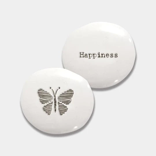 Porcelain pebble-Butterfly-Happiness