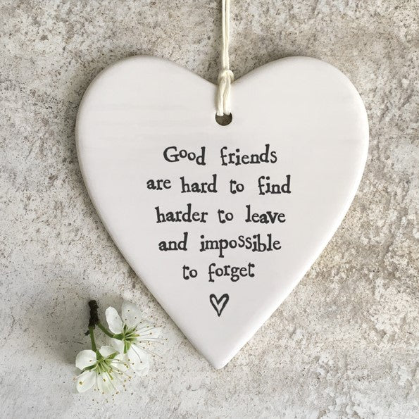 Porcelain round heart-Good friends