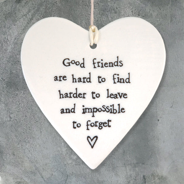 Porcelain round heart-Good friends