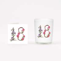 Floral 18 Boxed Candle and Card