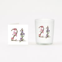 Floral 21 Boxed Candle and Card