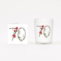 Floral 70 Boxed Candle and Card