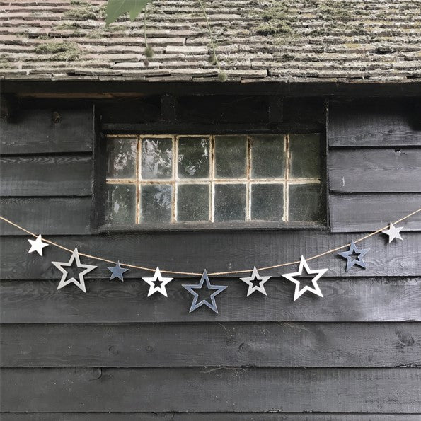 Wood bunting - Outline stars